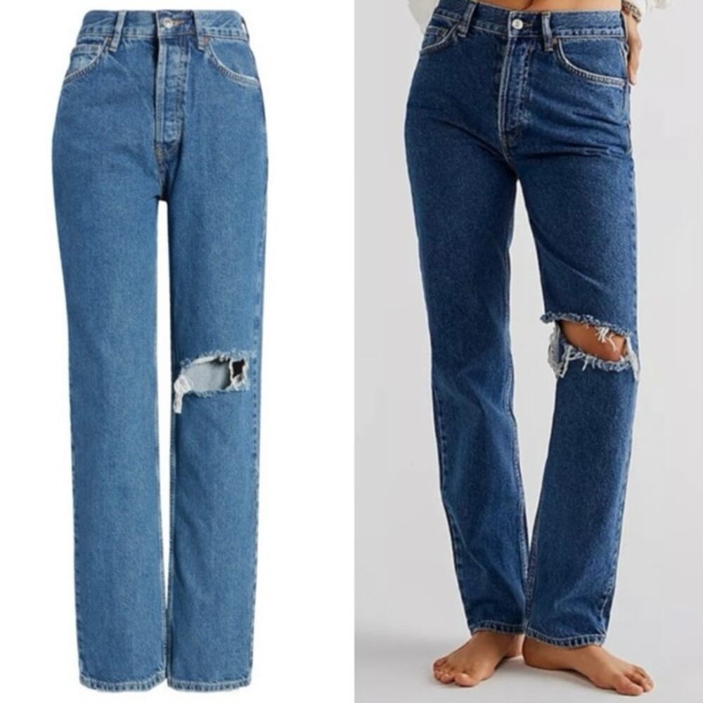 NWT Free People Lasso Straight Jeans In Sapphire